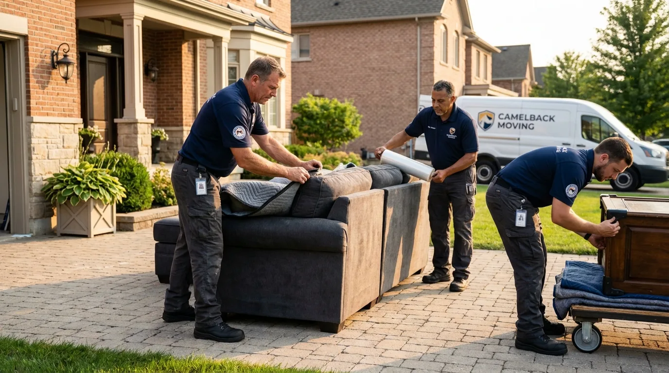 Large estate moving crew wrapping furniture in Milan, MI